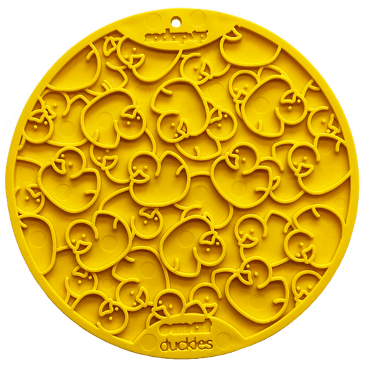 Duckies Design Lick Mat with Suction Cups for Dog Enrichment