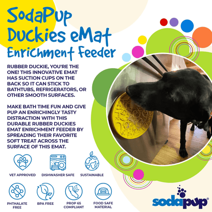 Duckies Design Lick Mat with Suction Cups for Dog Enrichment