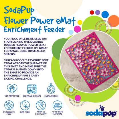 Flower Power Enrichment Lick Mat for Small Dogs and Cats