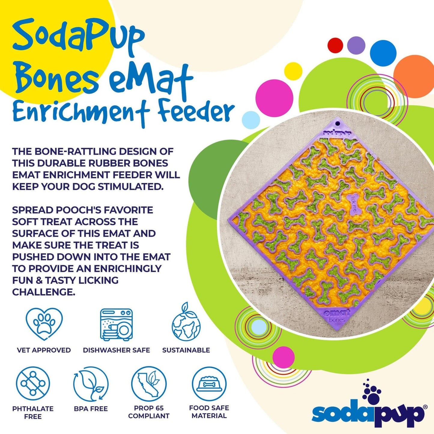 Bones Design Enrichment Lick Mat for Dogs